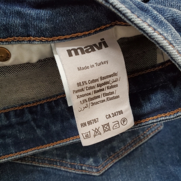 Mavi Victoria High Rise Wide Leg Jeans Size 29 Raw Hem Indigo Wash - Picture 16 of 16